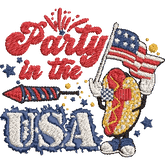 Party-in-the-USA - Embroidery Design - FineryEmbroidery